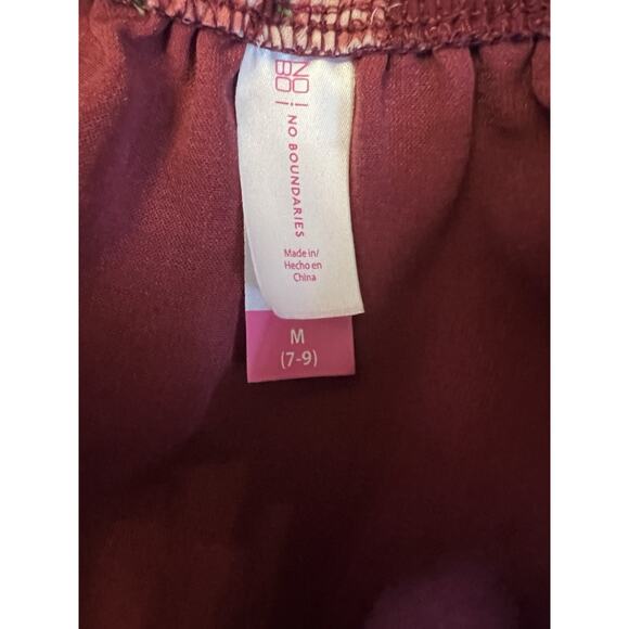 No Boundaries Juniors Floral Off Shoulder Rose Top M 7-9 Cottage Floral Boho - Picture 5 of 6